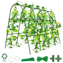 MQHUAYU Cucumber Trellis front view 63" L x 21.6" W x 47.2" H in green