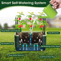 MQHUAYU self-watering planter box with visual water level indicator