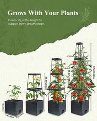 MQHUAYU Tomato Planter with climbing plants in garden