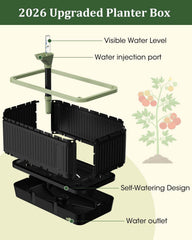 MQJIAZHI Self Watering Tomato Planter filled with soil and plants