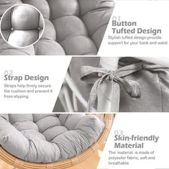 MQK Egg Chair Cushion with straps tied