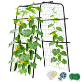 MQUPIN Cucumber Trellis front view with nylon netting