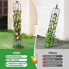 MQUPIN Garden Trellis Obelisk with flowering vines
