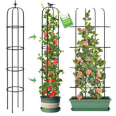 MQUPIN Tower Obelisk Garden Trellis front view with adjustable height