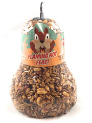 Mr. Bird Flaming Hot Feast Spicy Bird Seed Bell hanging in a garden
