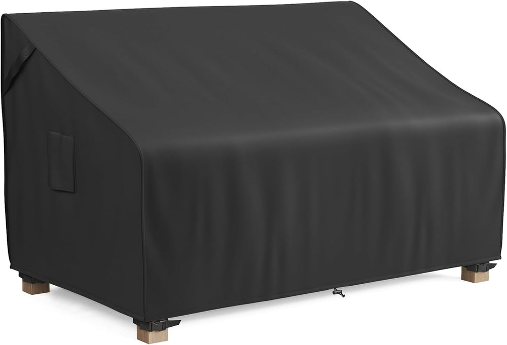 MR. COVER 3-Seater Outdoor Couch Cover in black, front view