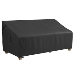 MR. COVER 3-Seater Outdoor Couch Cover in black, front view