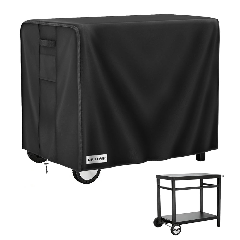 MR. COVER Outdoor Prep Table Cover front view in black