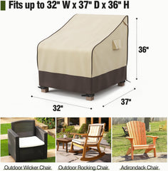MR. COVER patio chair cover showing handles and air vent