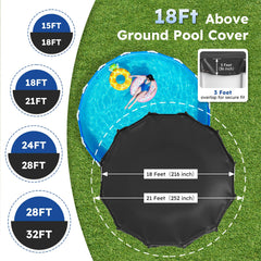 MR. COVER pool cover packaging with dimensions