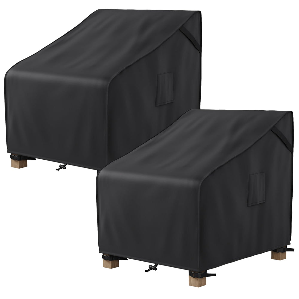 MR. COVER Waterproof Patio Furniture Covers front view, black, 2-pack
