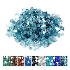 Mr. Fireglass 10 lbs Aqua Blue fire glass front view