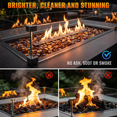 Mr. Fireglass caramel fire glass beads in a fire pit