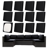 MRGSDL 12Pcs Patio Cushion Covers in black front view