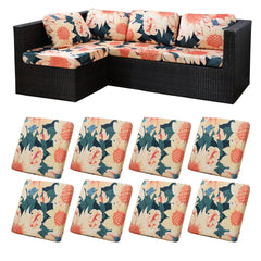 MRGSDL 8Pcs Outdoor Cushion Covers Sunflower front view