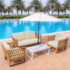 MRGSDL cushion covers in a garden setting