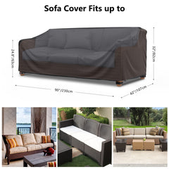 Mrrihand outdoor patio sofa cover black side view