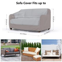 Mrrihand Outdoor Patio Sofa Cover Grey side view