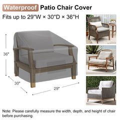 Mrrihand patio chair cover black side view with handles