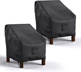 Mrrihand patio chair cover front view, black, 32" W x 37" D x 36" H