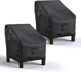 Mrrihand Patio Chair Cover front view - black, fits 31" W x 33" D x 36" H