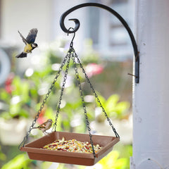 MSKIAUO Large Hanging Bird Feeder with seeds inside