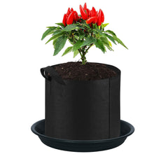 MSKIAUO plant saucer in garden setting, black