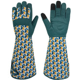 MSUPSAV Garden Gloves front view Lake-blue Tulip design