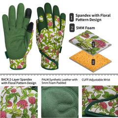 MSUPSAV Gardening Gloves back view showcasing spandex design