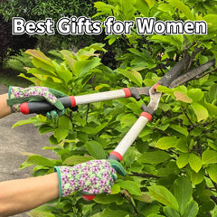 MSUPSAV gardening gloves displayed on a garden table