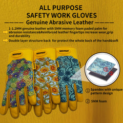 MSUPSAV Gardening Gloves for Women, Blue, Small, back view