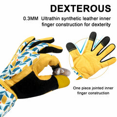 MSUPSAV Women's Garden Gloves with adjustable canvas cuff
