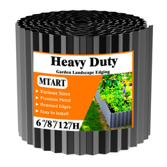 MTART Corrugated Metal Garden Edging front view, black finish