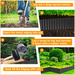MTART garden edging installed around a flower bed