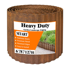 MTART Metal Garden Edging 6"×20Ft rusty corrugated design