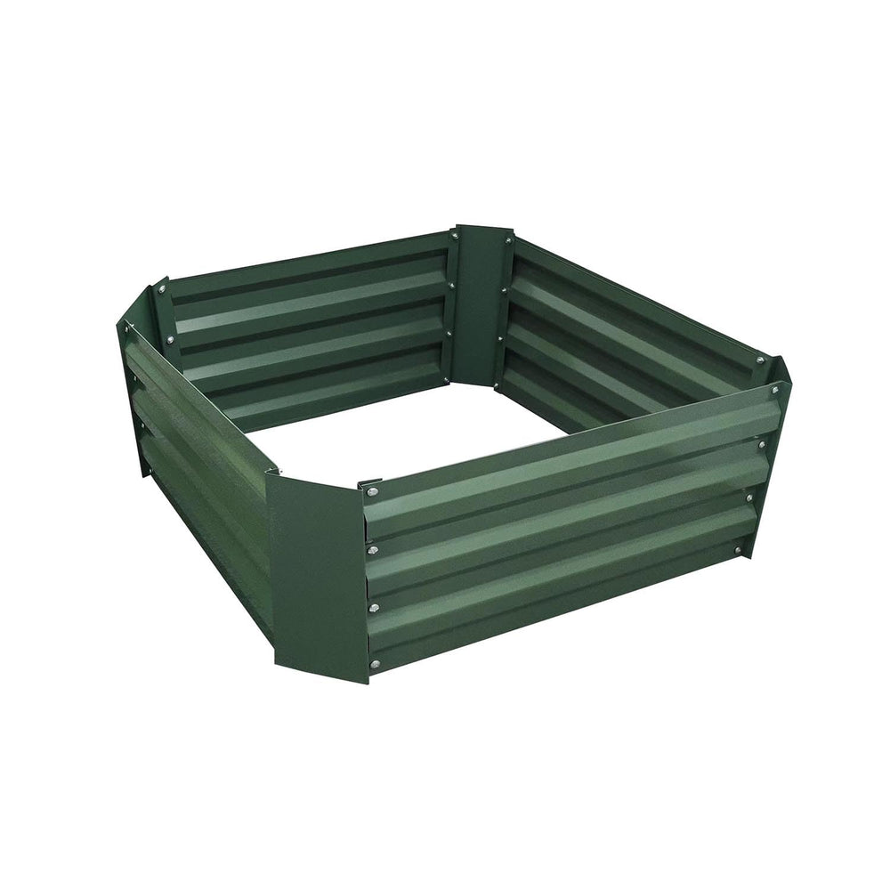 MTB Garden 2x2x1FT raised garden bed green metal front view