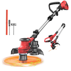 MtiolHig Cordless String Trimmer with red body and adjustable shaft
