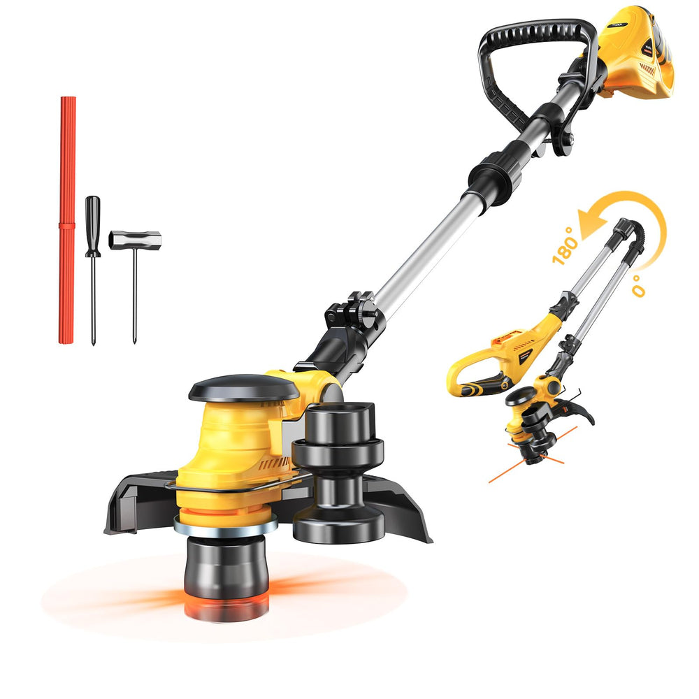 MtiolHig Cordless String Trimmer yellow model front view