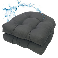 MTMR Outdoor Chair Cushion Set of 2 in dark grey, front view