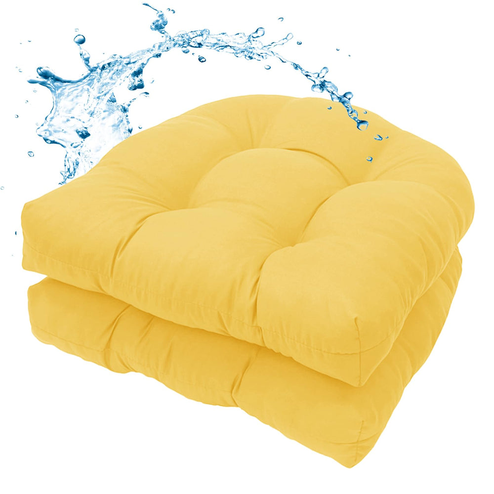 MTMR outdoor chair cushion set of 2 in yellow, front view