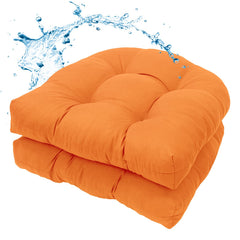 MTMR outdoor chair cushion set of 2, orange tufted design