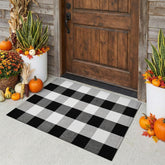 MUBIN Buffalo Plaid Rug 2'x3' front view, black and white design