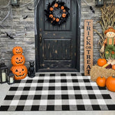 MUBIN Buffalo Plaid Rug 3' x 5' black and white front view