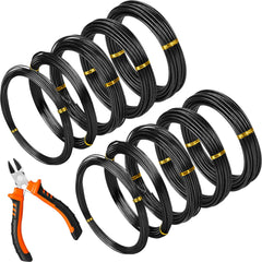 Mudder Bonsai Training Wire pack with 10 rolls in black