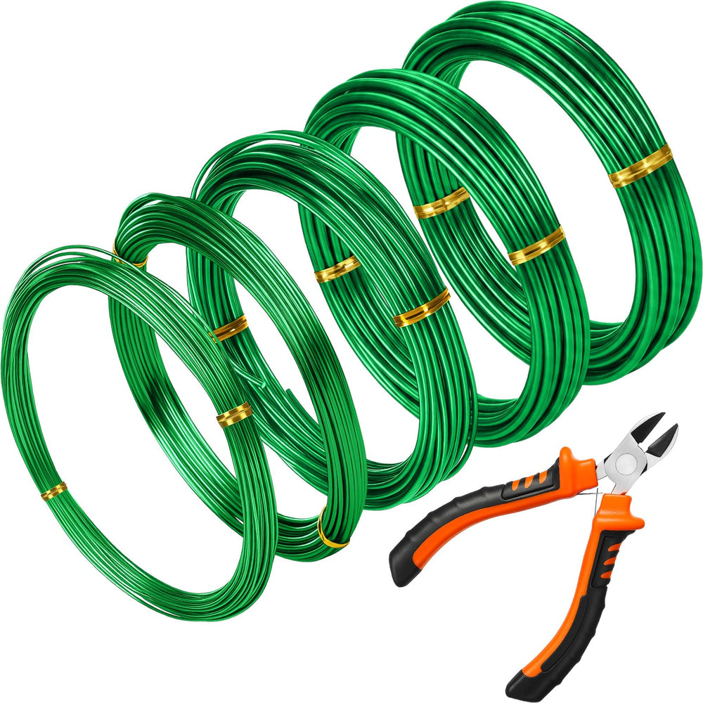 Mudder Bonsai Training Wire Set, 5 rolls with wire cutter