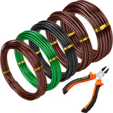 Mudder Bonsai Training Wire Set with Cutter and 5 Colourful Rolls