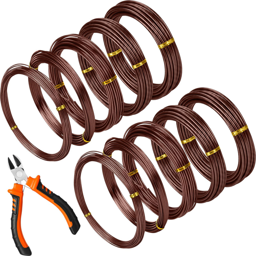 Mudder Bonsai Training Wire Set with Cutter, brown wire rolls