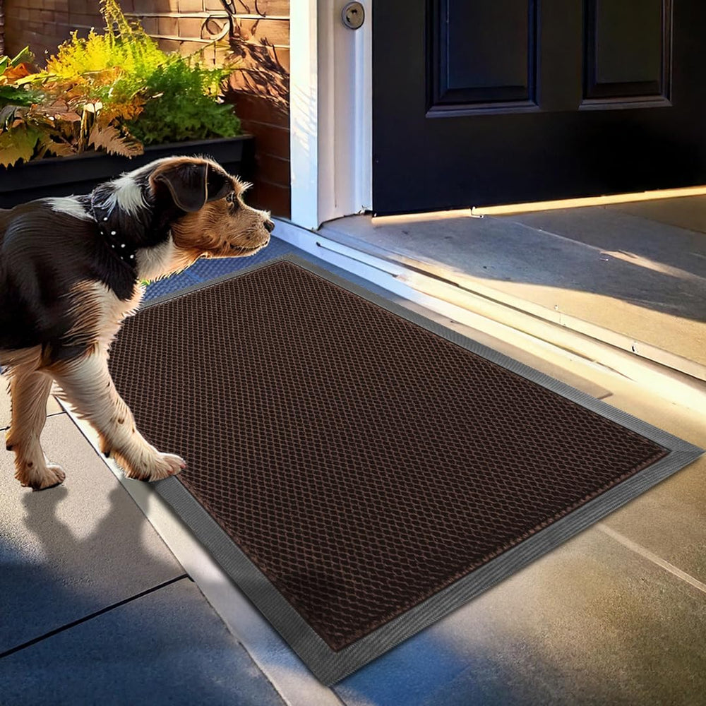 Muddy Mat Heavy-Duty Door Mat brown front view with 3D Meshy design