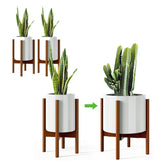 MUDEELA Plant Stand front view in dark brown