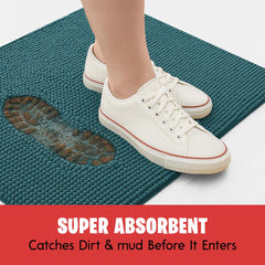 MUDGUARD MAT Dog Door Muddy Mat Atlantic Blue in entryway